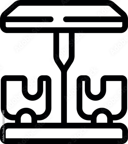 Double swing set featuring a canopy for shade, ideal for children's playgrounds and outdoor recreational areas