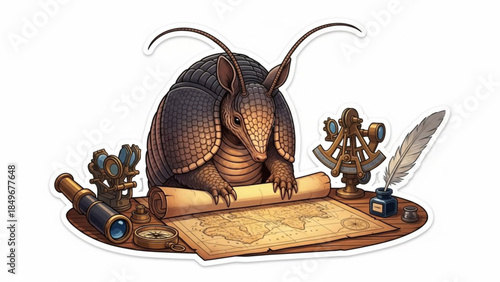 Armadillo Rolling Antique Nautical Chart