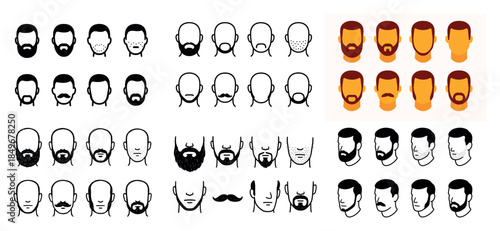Diverse male facial hair styles guide