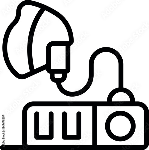 Modern hearing aid charging on a station, showcasing technology for better hearing and improved quality of life