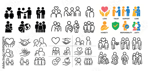 Community and support icons collection