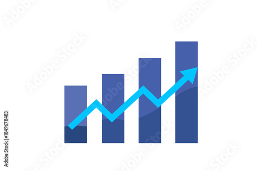 Rrising profit growth graph with business man Investment profit growth, financial advisor. Make money to get rich or increase earning or income	
