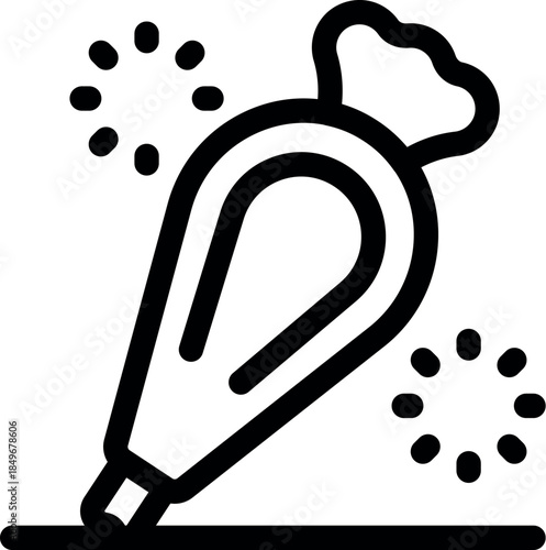 Piping bag squeezing icing or frosting onto a cake, creating beautiful decorations for desserts