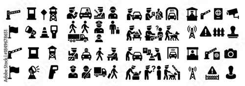 Security and surveillance icons set