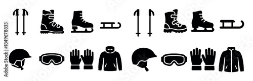 Winter Sports Icons Grid
