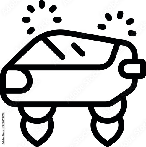 Innovative flying vehicle showcasing advanced technology, hovering effortlessly with rocket propulsion, representing future transportation