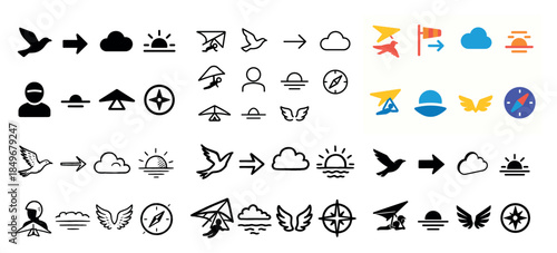 Evolution of hang gliding icons