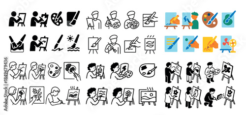 Art icons collection: painting & drawing