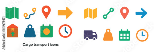 Colorful Transport Icons Grid