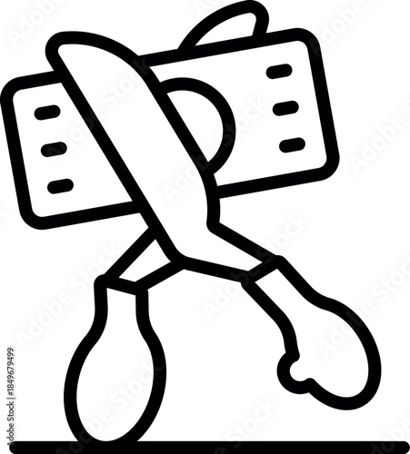 Scissors cutting a banknote, representing economic crisis, budget cuts, and financial struggles