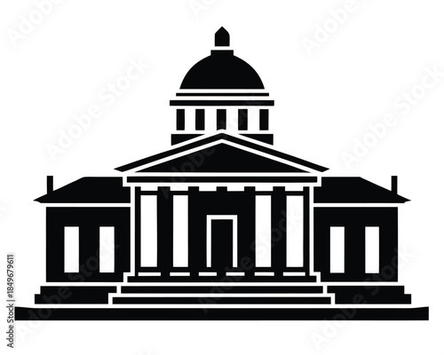 courthouse  vector  on white background