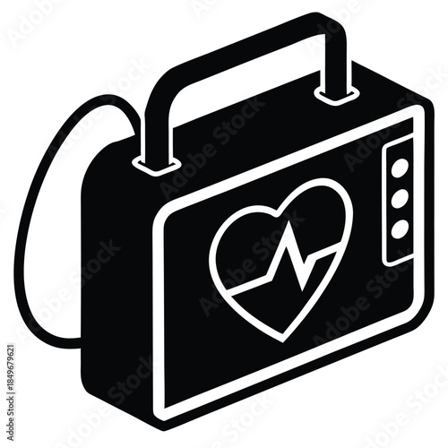 defibrillator  vector  on white background