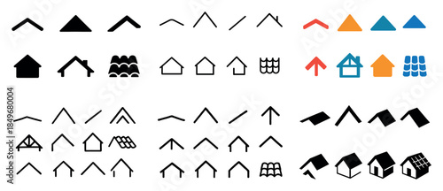 Minimalist roof icon set