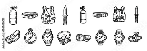 Diving Gear Icons