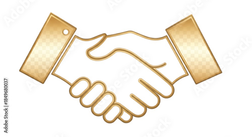 Golden Handshake Deal Agreement Vector Icon
