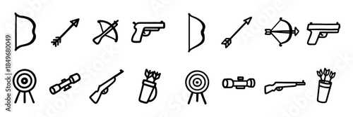 Doodle Shooting Gear Icons