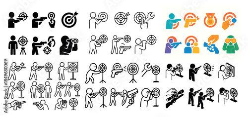 Target practice icons collection