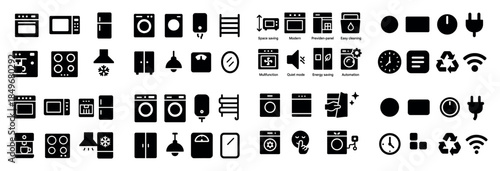 Home appliance icon set collection