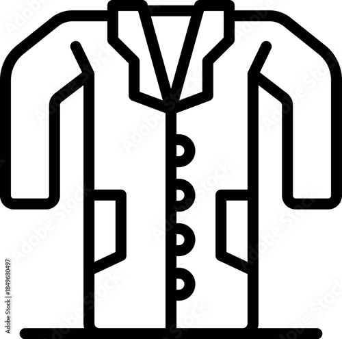 Doctor uniform with pockets and buttons protecting from virus and bacteria spreading