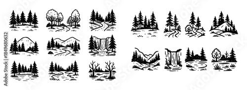 Forest Landscape Icons