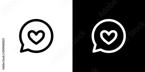 ハートの吹き出しチャットアイコン