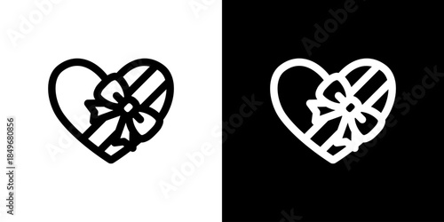 ハート型のプレゼントアイコン・バレンタインデーアイコン