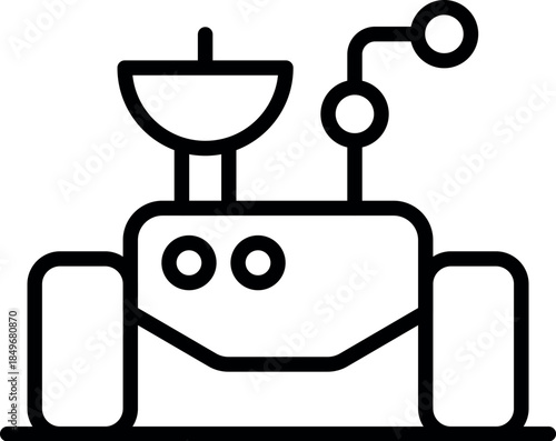 Autonomous robotic vehicle exploring the lunar surface, collecting data and transmitting information back to earth