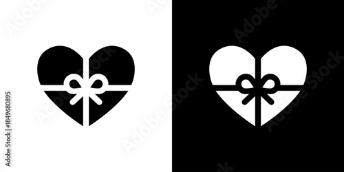 ハート型のプレゼントアイコン・バレンタインデーアイコン