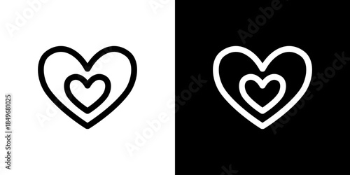 二重ハートのアイコン