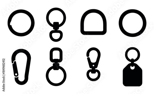 Metal hardware and fasteners rings carabiner