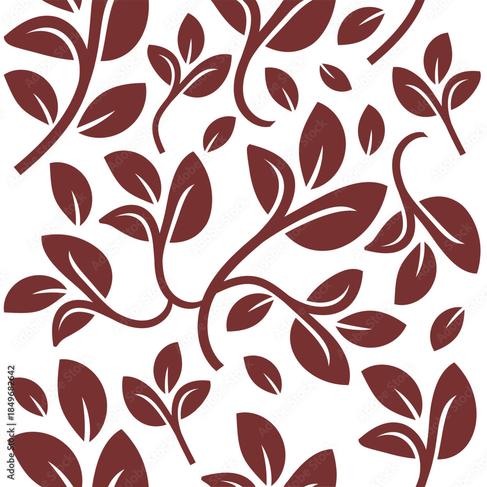 Fototapeta premium Beautiful Leaves Branches Seamless Pattern