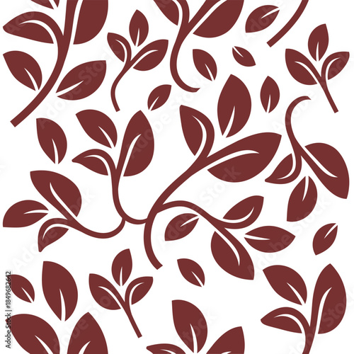Beautiful Leaves Branches Seamless Pattern