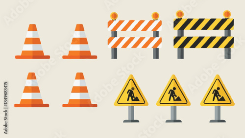 Construction Safety Signs and Cones.