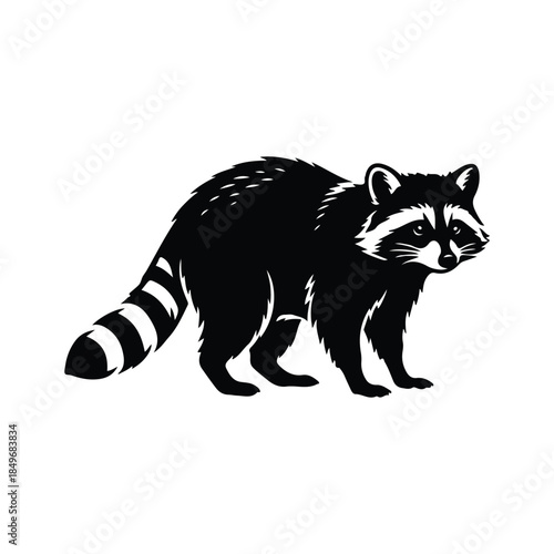 Minimalist Raccoon Head Logo Vector Design Template for Outdoor Brand or Sports Mascot, Funny Raccoon Illustration Vector - Trash Panda Concept Art for T-Shirt Print or Social Media