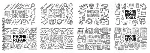 Phone repair tools and techniques illustration