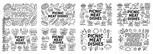 Picnic meat dishes: grilling, cooking, and serving