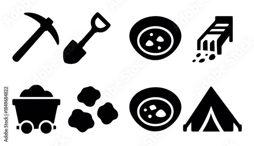 Mining tools and equipment pickaxe shovel