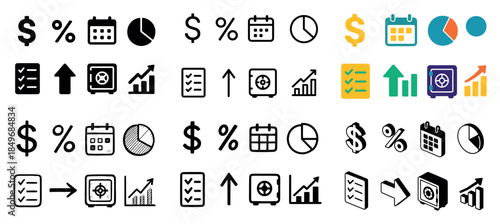 Business icons: finance and analytics