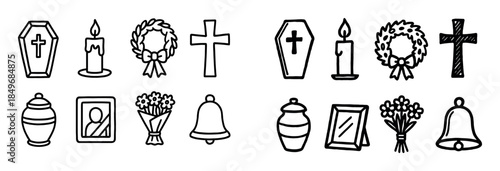 Funeral Doodle Icons