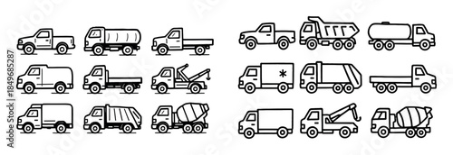 Hand-drawn Truck Icons