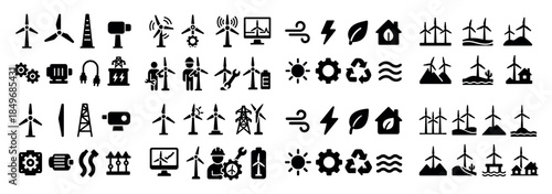 Renewable energy icons collection