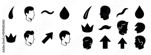 Isometric Men Hairstyles Icons