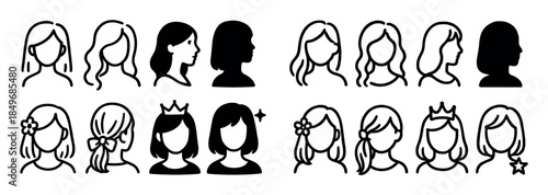 Doodle Hairstyle Icons