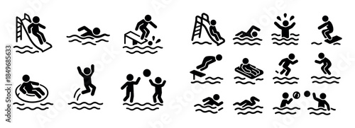 Isometric Water Activities Icons