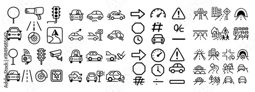 Road signs and traffic symbols collection