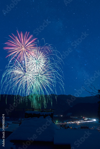 かやぶきの里　花火