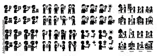 Diverse people icons demonstrating emotions