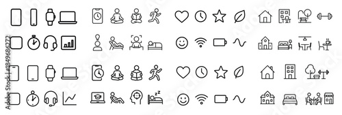 Technology and lifestyle icons set