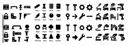 Tool and material icons set