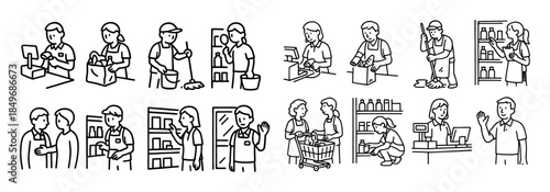 Supermarket Job Icons